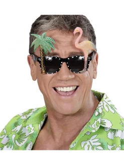 WIDMANN Lunettes Fantaisies Tropicales Avec Flamand Rose Et Palmier -WIDMANN Soldes lunettes fantaisies tropicales avec flamand rose et palmier 2