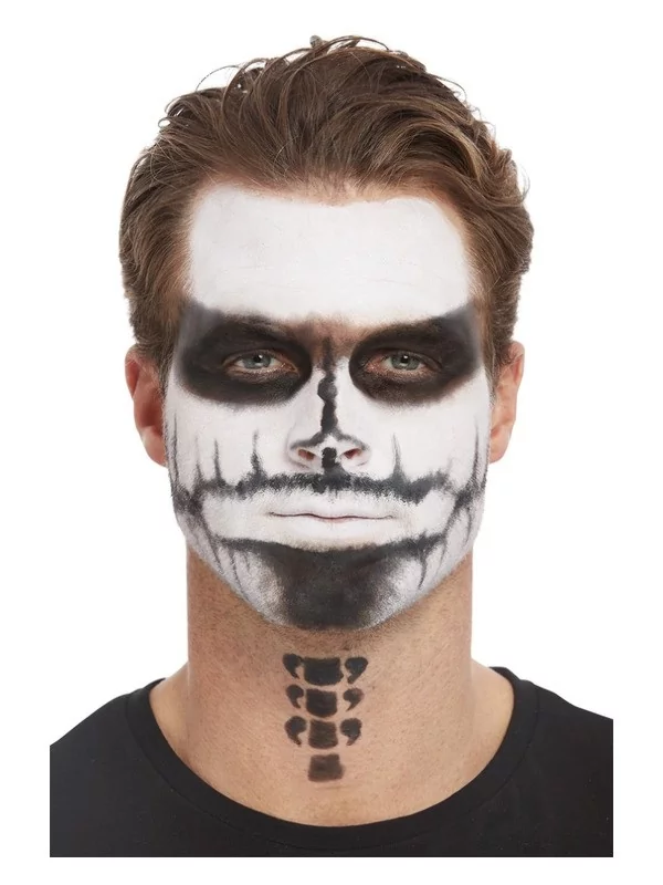 Smiffys Maquillage Kit Squelette, Aqua (transferts, Paillettes, Peinture Pour Le Visage Et éponge) 4 Smiffys Maquillage Kit Squelette, Aqua (transferts, Paillettes, Peinture Pour Le Visage Et éponge) – Image 4