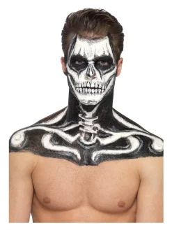 Smiffys Maquillage Squelette (pot Noir Et Blanc, 29.57 Ml Et éponges) -WIDMANN Soldes maquillage squelette pot noir et blanc 2957 ml et eponges 2