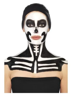 Smiffys Maquillage Squelette (pot Noir Et Blanc, 29.57 Ml Et éponges) -WIDMANN Soldes maquillage squelette pot noir et blanc 2957 ml et eponges 4