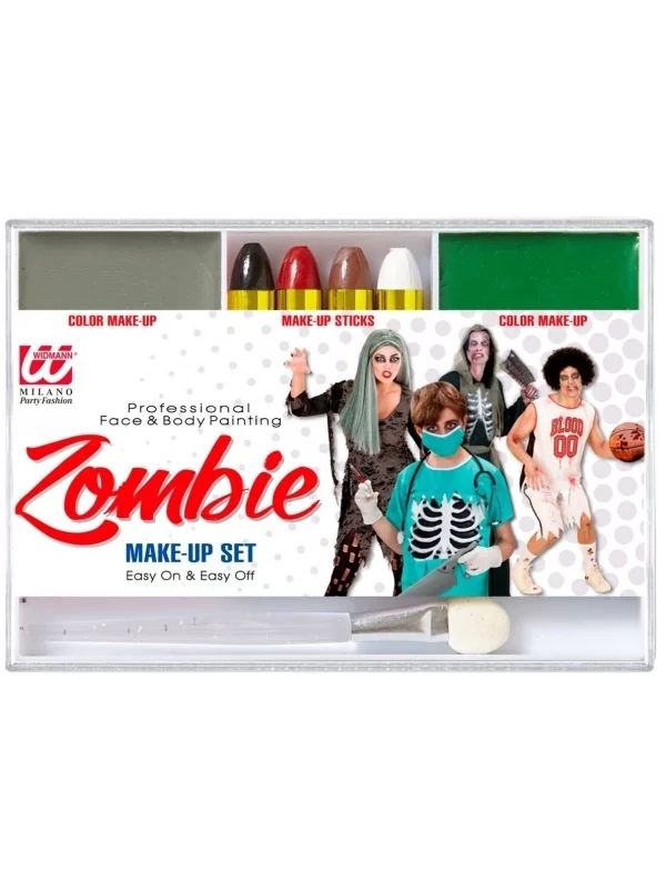 WIDMANN Maquillage Zombie Visage Et Corps (4 Crayons, 2 Fards, 1 Applicateur) 1 WIDMANN Maquillage Zombie Visage Et Corps (4 Crayons, 2 Fards, 1 Applicateur)