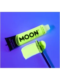 Smiffys Mascara UV Néon Jaune Intense - Moon Créations -WIDMANN Soldes mascara uv neon jaune intense moon creations 1