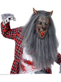 WIDMANN Masque Intégral Latex Avec Fourrure De Loup-garou Pour Adulte -WIDMANN Soldes masque integral latex avec fourrure de loup garou pour adulte 3