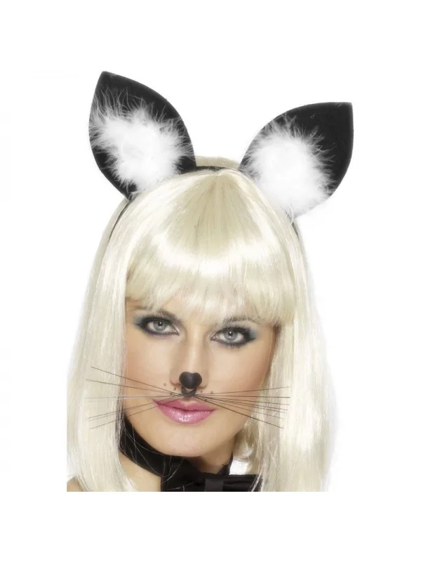 Smiffys Oreilles De Chat Noires Et Blanches 1 Smiffys Oreilles De Chat Noires Et Blanches