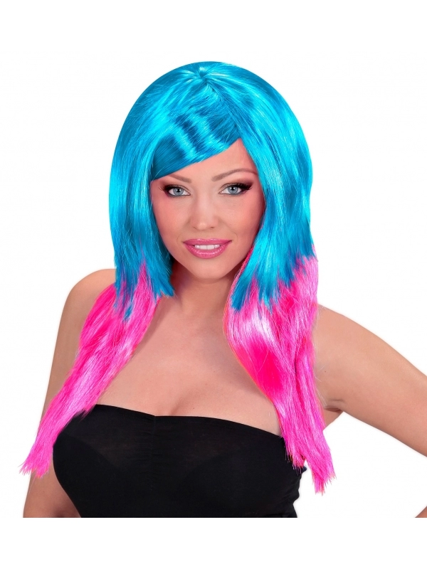 WIDMANN Perruque Cosplay Manga Bleu Et Rose 1 WIDMANN Perruque Cosplay Manga Bleu Et Rose