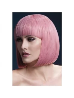 Smiffys Perruque Fever Elise 33 Cm, Rose Pastel