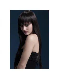 Smiffys Perruque Fever Jessica Sexy 66 Cm, Brune