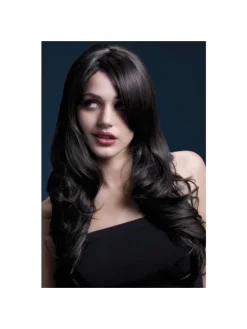 Smiffys Perruque Fever Nicole Sexy 66 Cm, Brune