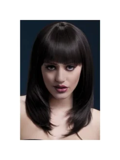 Smiffys Perruque Fever Tanja Sexy 48 Cm, Brune