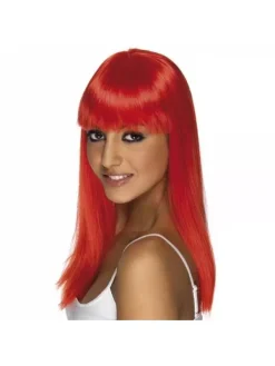 Smiffys Perruque Glamoura Rouge Fluo