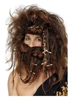 Smiffys Perruque Homme Des Cavernes Brun -WIDMANN Soldes perruque homme des cavernes brun 1