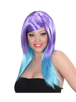WIDMANN Perruque Manga Cosplay Violet Et Bleu