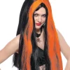 Perruque Sorcière Femme Noir & Orange