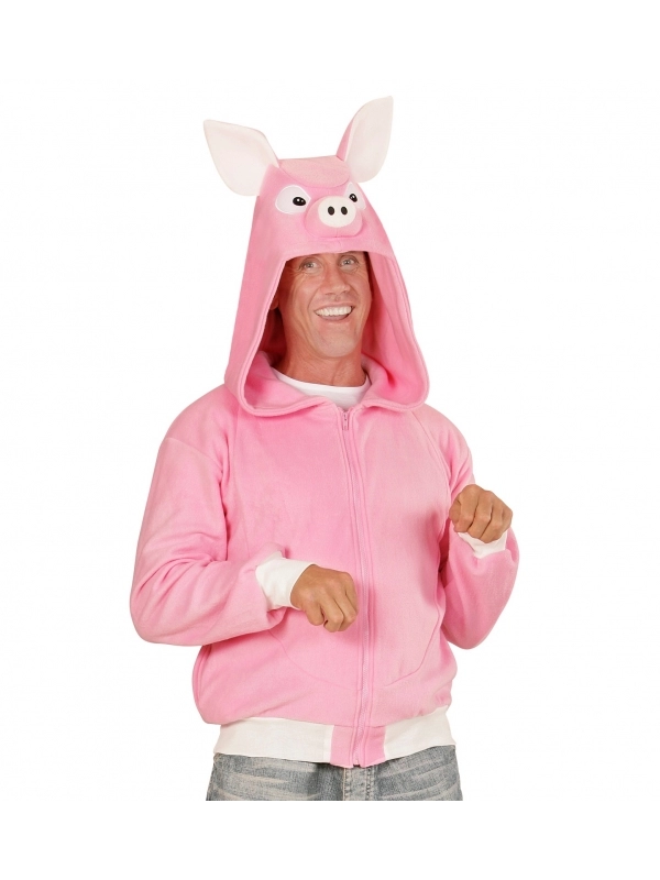 WIDMANN Polaire Avec Capuche Tête De Cochon Pour Adulte 3 WIDMANN Polaire Avec Capuche Tête De Cochon Pour Adulte – Image 3
