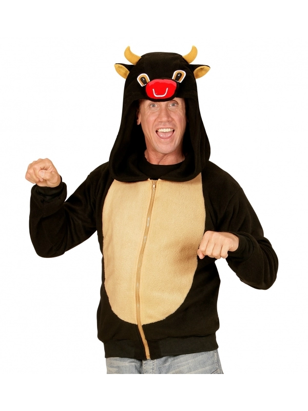 WIDMANN Polaire Avec Capuche Tête De Taureau Pour Adulte 2 WIDMANN Polaire Avec Capuche Tête De Taureau Pour Adulte – Image 2