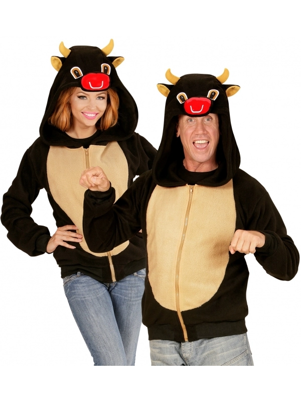 WIDMANN Polaire Avec Capuche Tête De Taureau Pour Adulte 1 WIDMANN Polaire Avec Capuche Tête De Taureau Pour Adulte