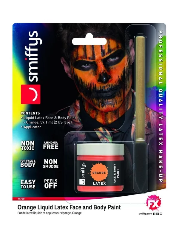 Smiffys Pot Latex Liquide 59,14 Ml Avec éponge Orange, Sans Ammoniaque 7 Smiffys Pot Latex Liquide 59,14 Ml Avec éponge Orange, Sans Ammoniaque – Image 7