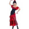 WIDMANN Robe Flamenco Femme Rouge Et Noire (robe Velours, Coiffe Avec Voile)