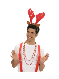 WIDMANN Serre-tête Renne De Noël Rouge Et Vert Avec Clochettes -WIDMANN Soldes serre tete renne de noel rouge et vert avec clochettes 1 2