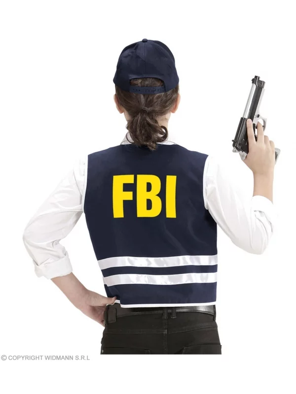 WIDMANN Set Agent Du FBI Enfant (gilet, Casquette) 2 WIDMANN Set Agent Du FBI Enfant (gilet, Casquette) – Image 2