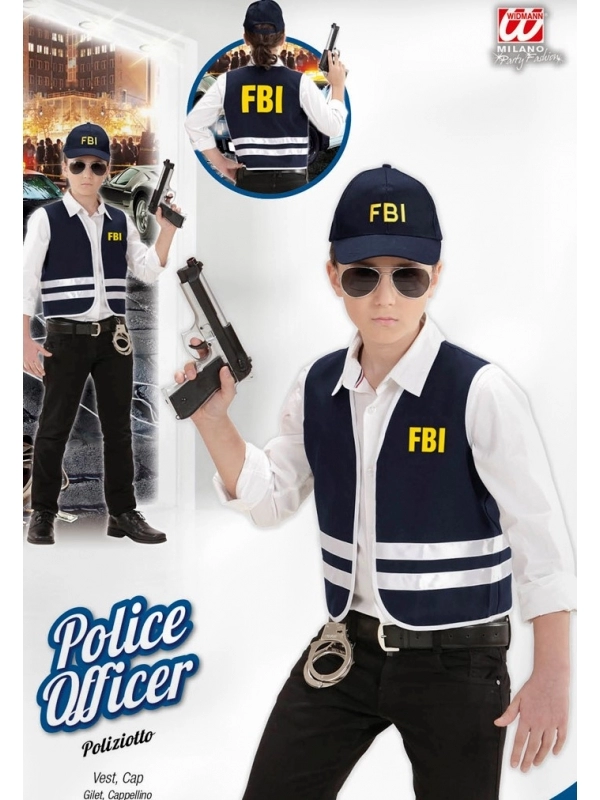 WIDMANN Set Agent Du FBI Enfant (gilet, Casquette) 5 WIDMANN Set Agent Du FBI Enfant (gilet, Casquette) – Image 5