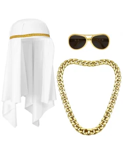 WIDMANN Set Cheikh Arabe Avec Coiffe, Lunettes Et Chaine En Or
