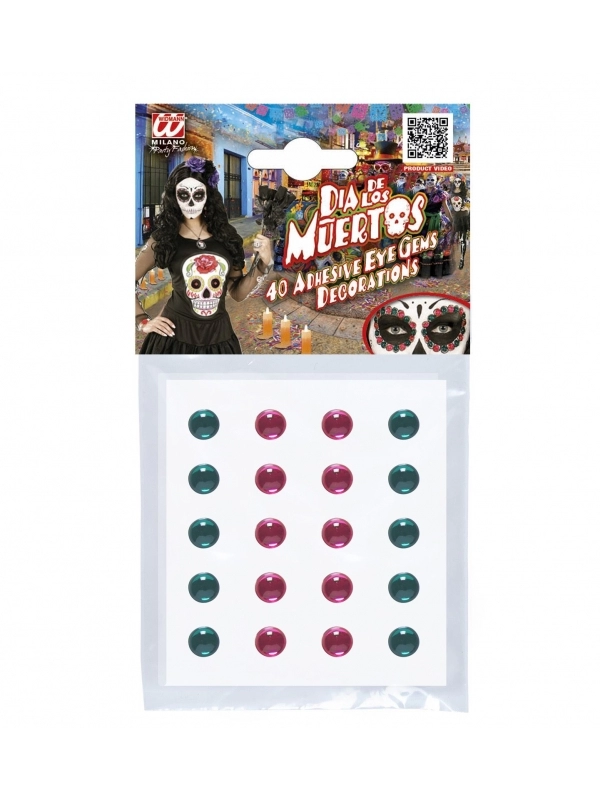 WIDMANN Set De 40 Strass Pour Maquillage Jour Des Morts 2 WIDMANN Set De 40 Strass Pour Maquillage Jour Des Morts – Image 2