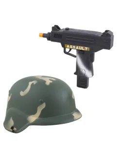 Set De L'armée Enfant (casque Et Pistolet D'assaut)