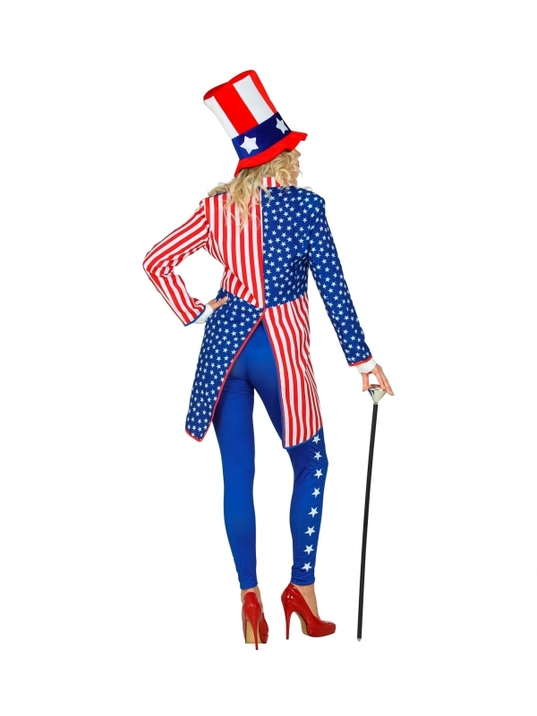 WIDMANN Veste Queue De Pie Femme, Couleurs Drapeau USA 3 WIDMANN Veste Queue De Pie Femme, Couleurs Drapeau USA – Image 3