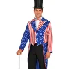 WIDMANN Veste Queue De Pie Homme, Couleurs Drapeau USA