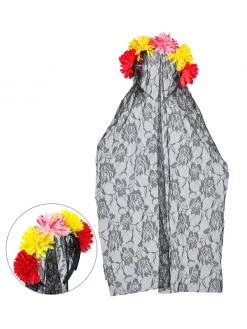 WIDMANN Voile Avec Fleurs Jour Des Morts Femme 7 WIDMANN Voile Avec Fleurs Jour Des Morts Femme -WIDMANN Soldes voile avec fleurs jour des morts femme 3